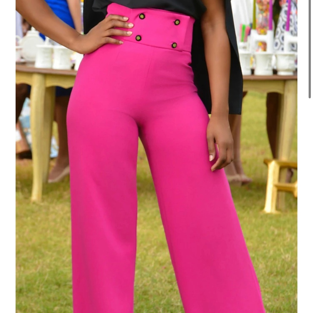 NWT Ennyluap by Amanda Williamson Extreme High-Waist Pink Pants